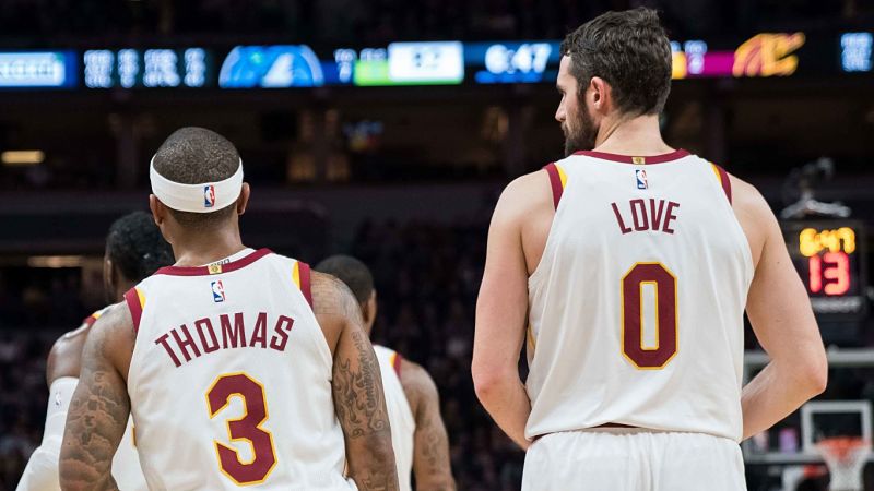 Cleveland Cavaliers guard Isaiah Thomas and forward Kevin Love