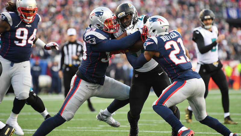 Patriots defenders Kyle Van Noy, Malcolm Butler