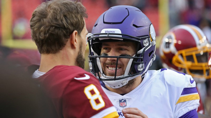 Minnesota Vikings quarterback Case Keenum and Washington Redskins quarterback Kirk Cousins