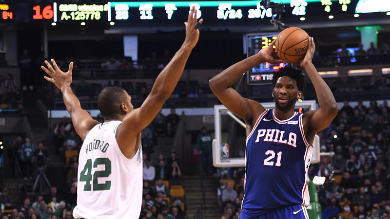 Boston Celtics forward Al Horford, Philadelphia 76ers center Joel Embiid