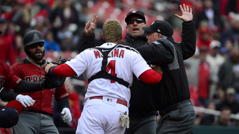Arizona Diamondbacks Manager Torey Lovullo And Catcher Yadier Molina