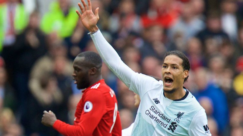 Liverpool's Virgil van Dijk and Manchester United's Romelu Lukaku
