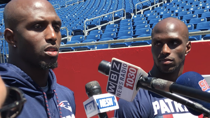 New England Patriots defensive backs Devin and Jason McCourty
