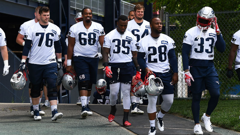 The New England Patriots lead by running back James White