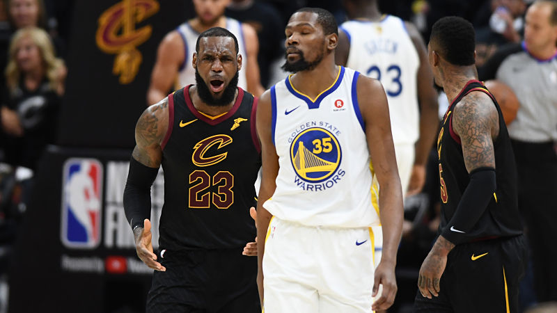 Cleveland Cavaliers forward LeBron James and Golden State Warriors forward Kevin Durant