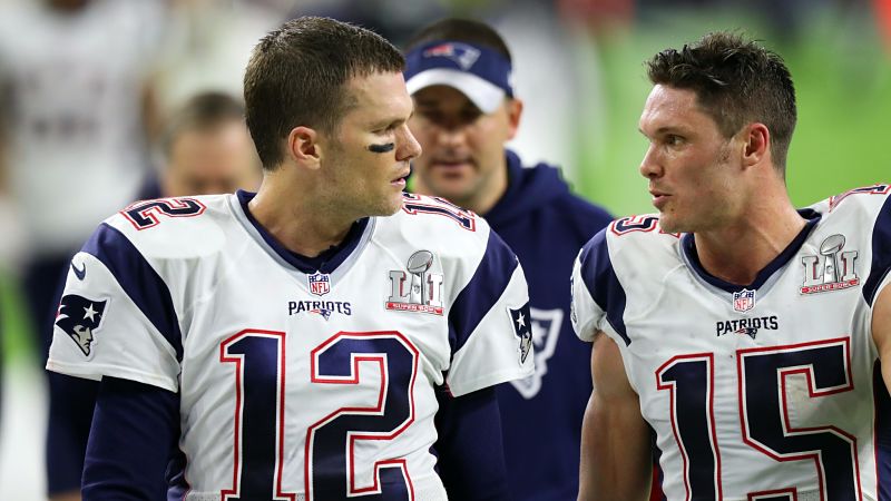 New England Patriots quarterback Tom Brady and wide receiver Chris Hogan