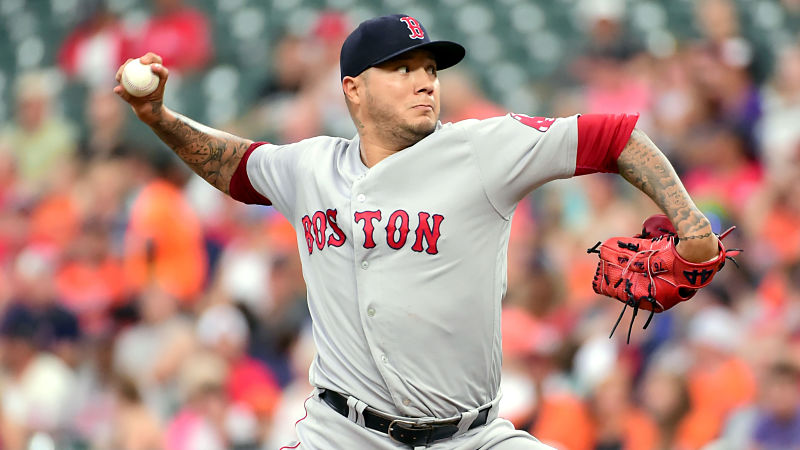 Boston Red Sox pitcher Hector Velazquez