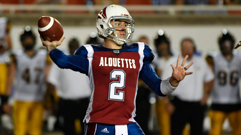 Montreal Alouettes quarterback Johnny Manziel