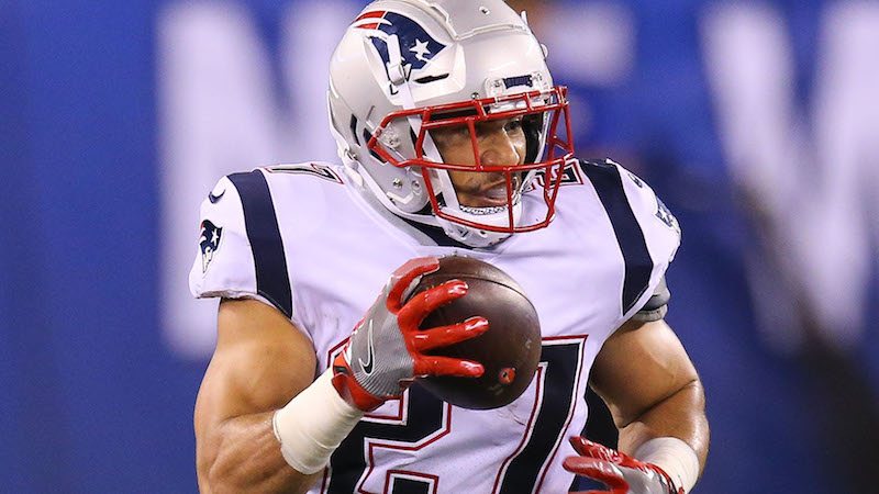 Patriots running back Kenneth Farrow