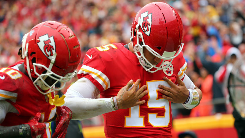 Kansas City Chiefs quarterback Patrick Mahomes and wide receiver Tyreek Hill