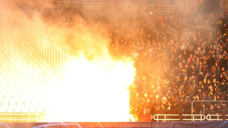 Ajax fans hit with Molotov cocktail