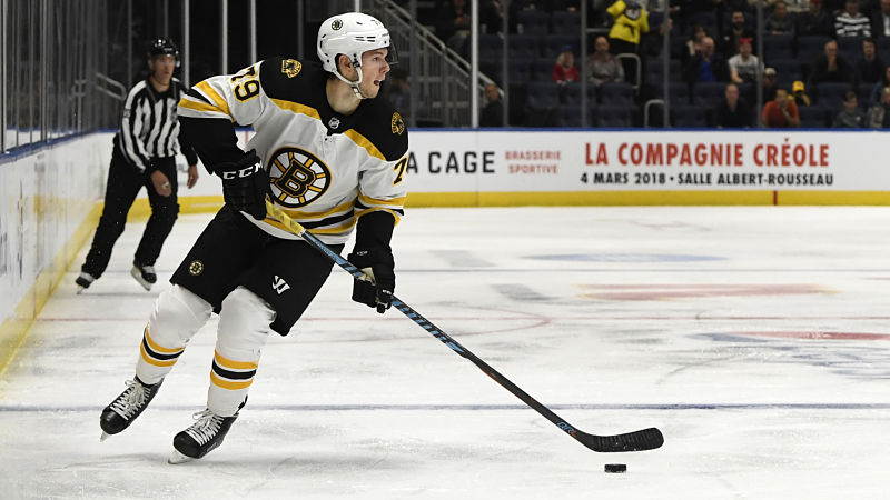 Boston Bruins defenseman Jeremy Lauzon