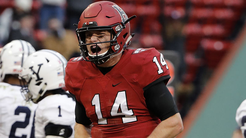 Harvard quarterback Tom Stewart