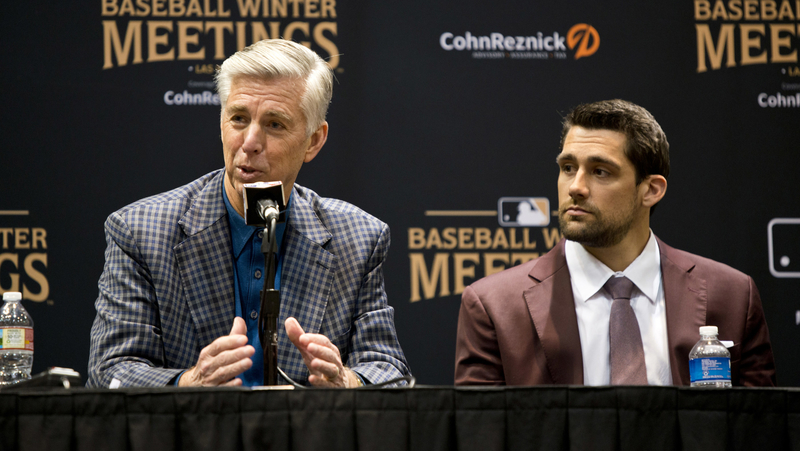 Boston Red Sox President Of Baseball Operations Dave Dombrowski And Starting Pitcher Nathan Eovaldi