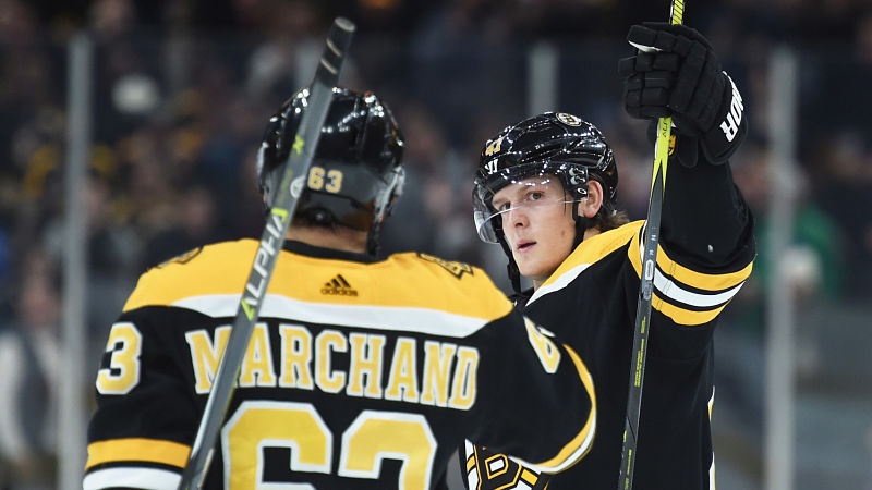 Boston Bruins forward Brad Marchand and defenseman Torey Krug