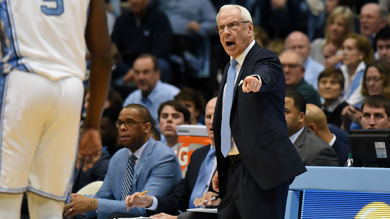 North Carolina head coach Roy Williams