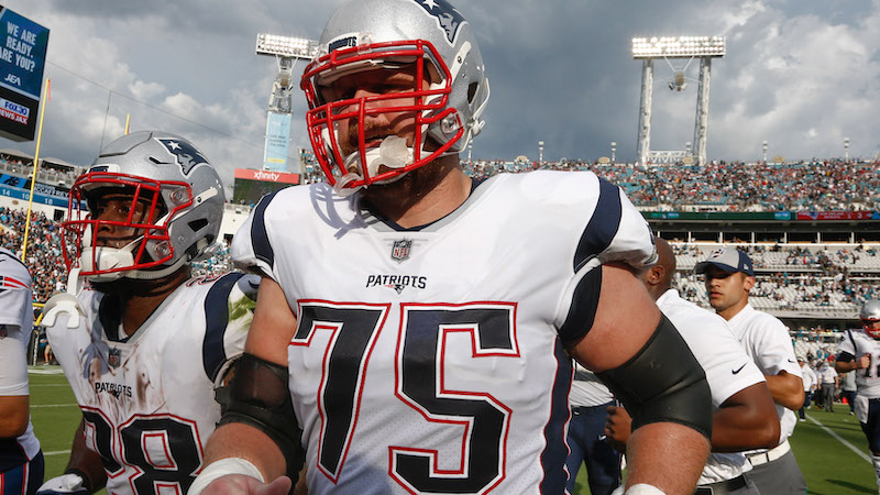 Patriots offensive lineman Ted Karras