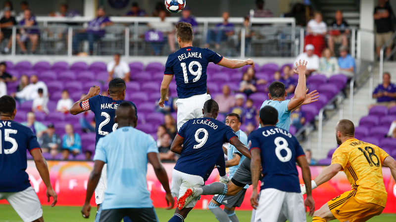 New England Revolution defender Antonio Delamea (19)
