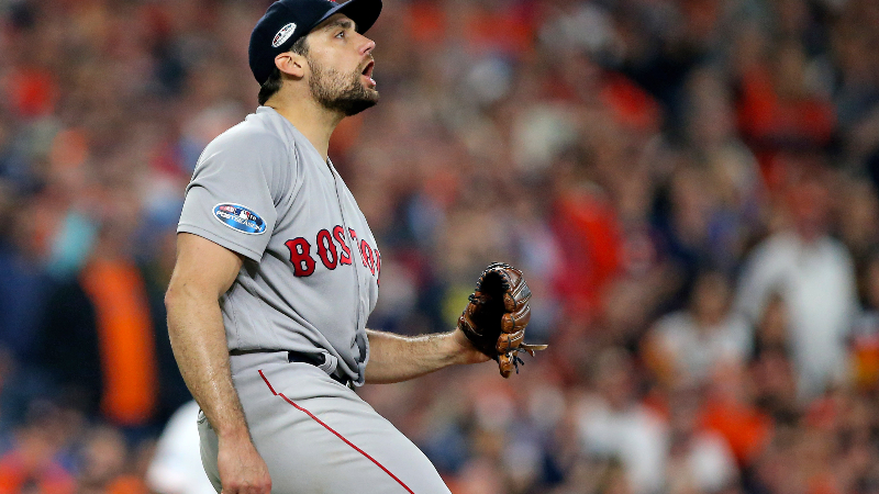 Boston Red Sox starting pitcher Nathan Eovaldi