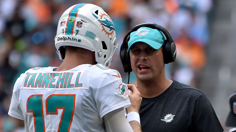 Tennessee Titans quarterback Ryan Tannehill and New York Jets head coach Adam Gase