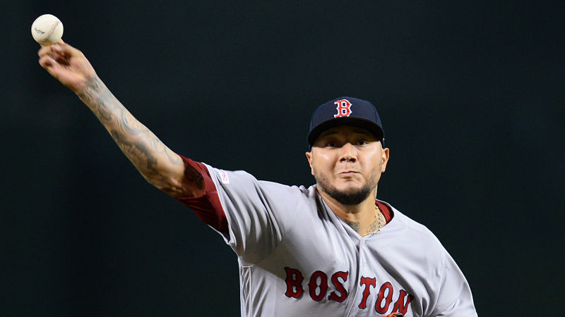Boston Red Sox pitcher Hector Velazquez