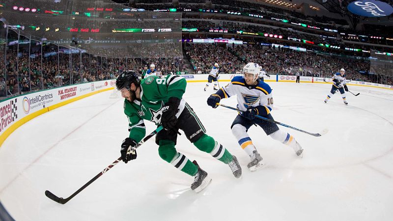 Dallas Stars forward Tyler Seguin and St. Louis Blues forward Brayden Schenn