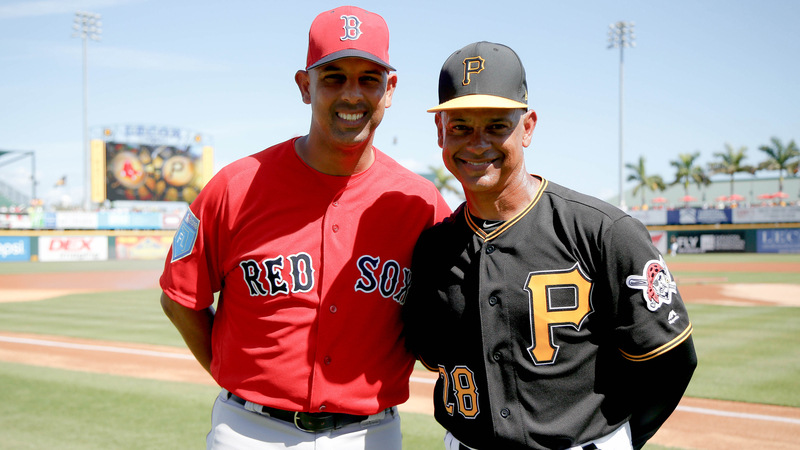 Boston Red Sox Manager Alex Cora And Pittsburgh Pirates Third Base Coach Joey Cora