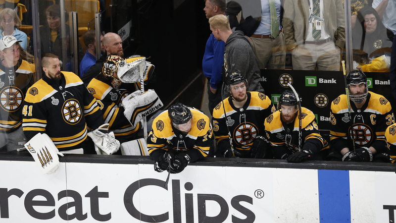 Boston Bruins On Bench