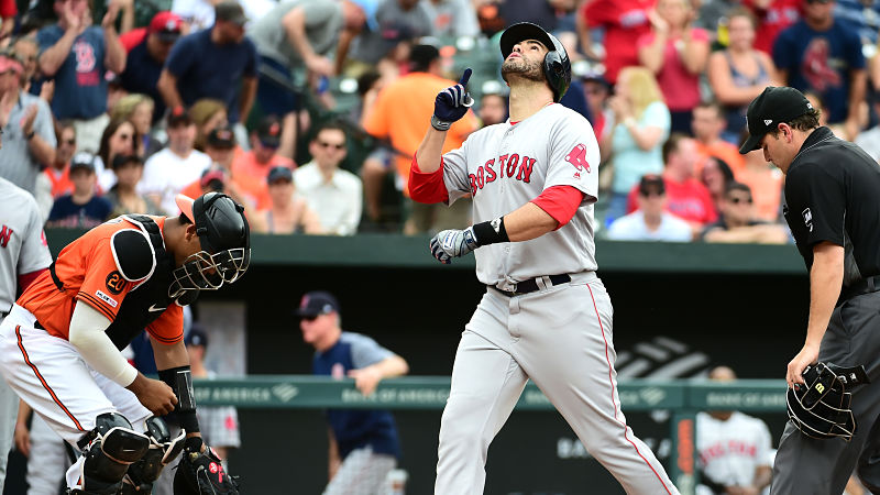 Boston Red Sox designated hitter J.D. Martinez