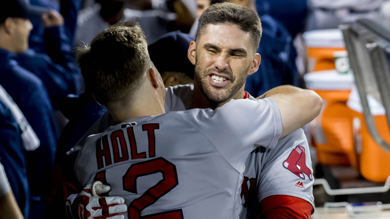 Boston Red Sox's J.D. Martinez And Brock Holt