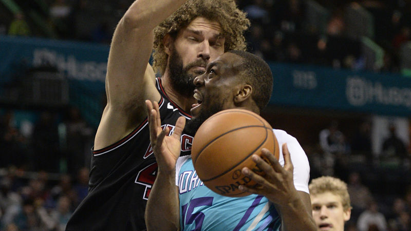 NBA players Robin Lopez and Kemba Walker