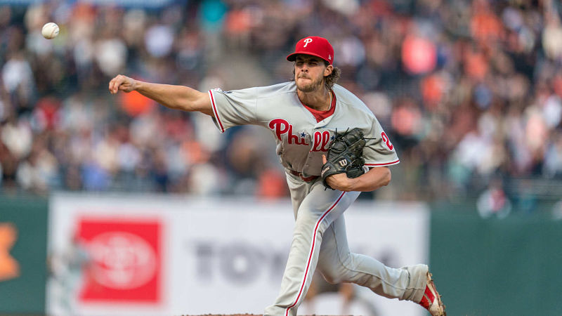 Philadelphia Phillies starting pitcher Aaron Nola
