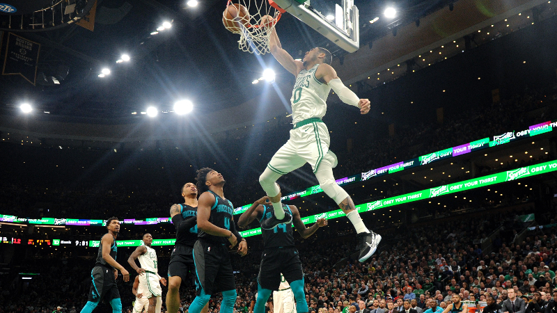 Boston Celtics forward Jayson Tatum (0)