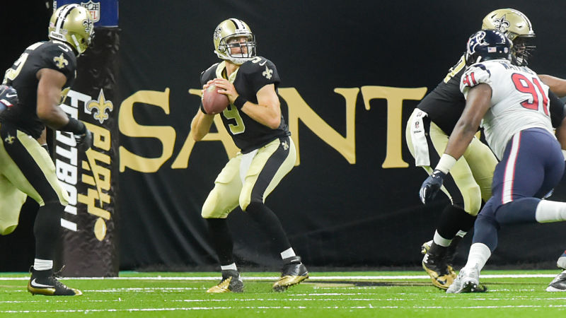 New Orleans Saints quarterback Drew Brees and Houston Texans defensive lineman Carlos Watkins