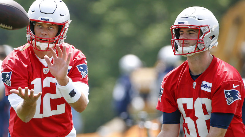 Patriots quarterbacks Tom Brady, Jarrett Stidham