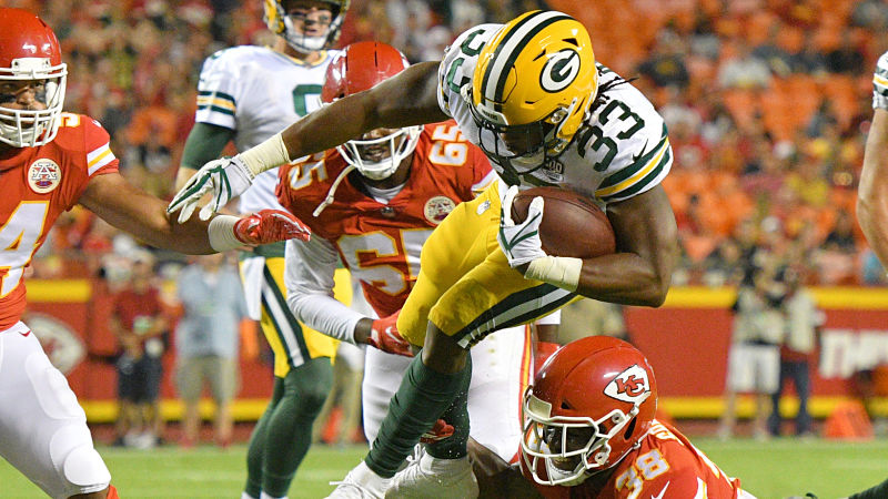 Green Bay Packers running back Aaron Jones