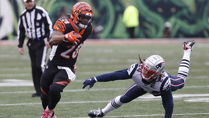 Cincinnati Bengals running back Joe Mixon and New England Patriots cornerback Stephon Gilmore