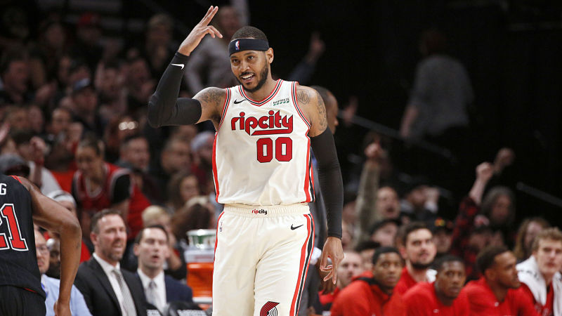 Portland Trail Blazers power forward Carmelo Anthony
