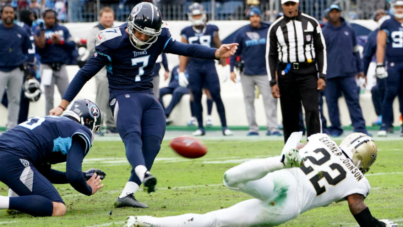Tennessee Titans kicker Greg Joseph