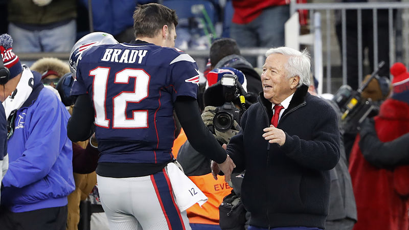 New England Patriots quarterback Tom Brady and owner Robert Kraft