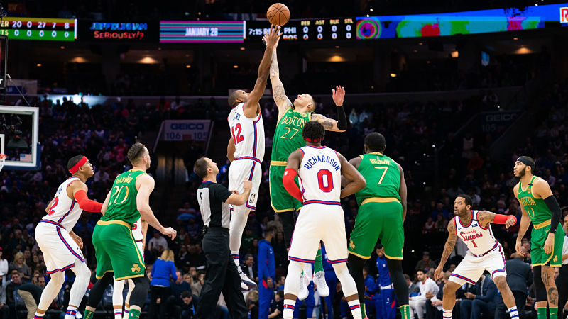 Philadelphia 76ers center Al Horford and Boston Celtics forward Daniel Theis