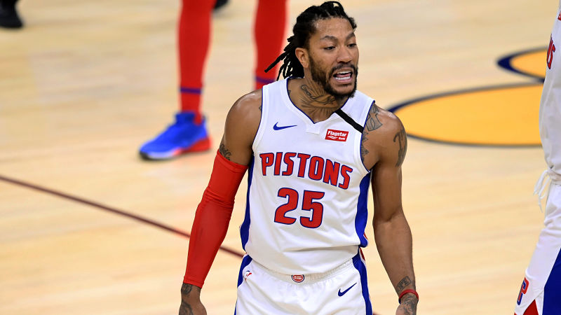 Detroit Pistons guard Derrick Rose
