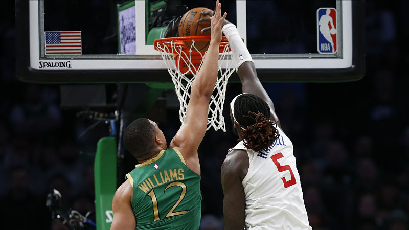 Boston Celtics forward Grant Williams and Los Angeles Clippers forward Montrezl Harrell