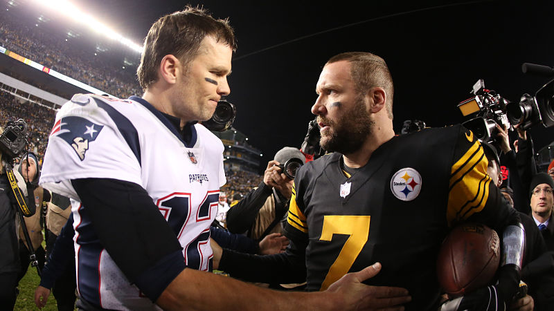 Tampa Bay Buccaneers quarterback Tom Brady and Pittsburgh Steelers quarterback Ben Roethlisberger