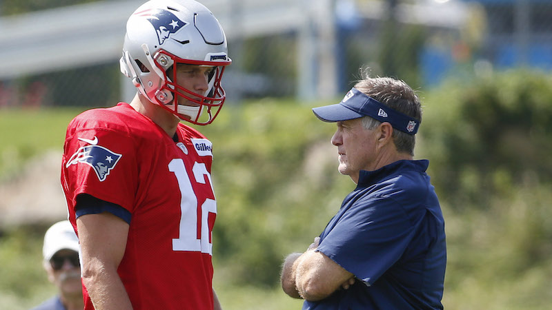 Patriots quarterback Tom Brady, head coach Bill Belichick