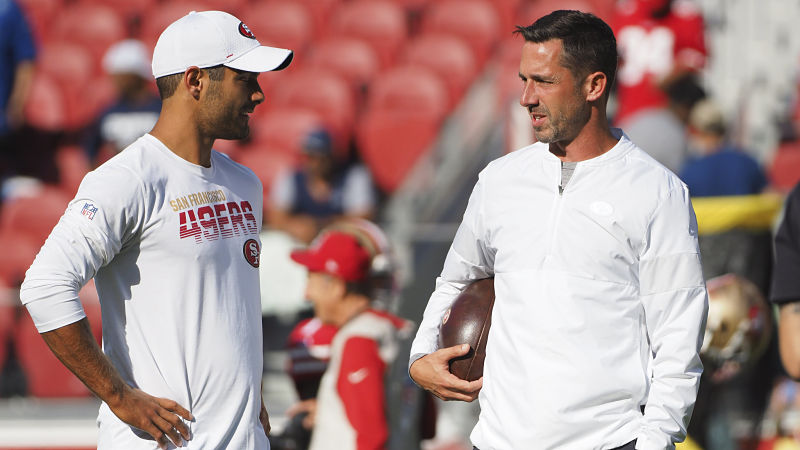 San Francisco 49ers quarterback Jimmy Garoppolo and head coach Kyle Shanahan
