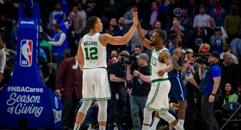 Boston Celtics forward Grant Williams and guard Kemba Walker