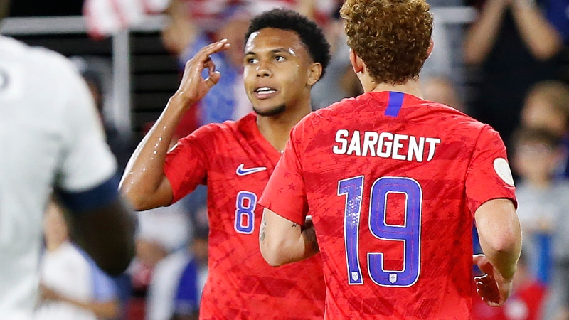 United States midfielder Weston McKennie (left) and striker Josh Sargent