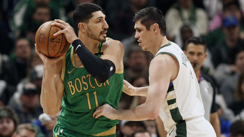 Boston Celtics center Enes Kanter; Milwaukee Bucks center Ersan Ilyasova