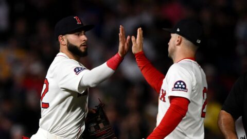 Boston Red Sox outfielder Wilyer Abreu and third bsaeman Alex Bregman